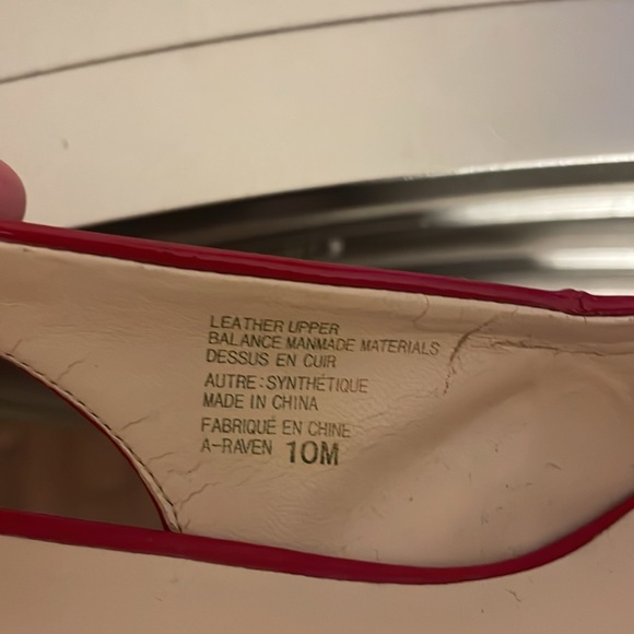 Franko Sarto - red patent wedge sandals - size 10 - Picture 5 of 5